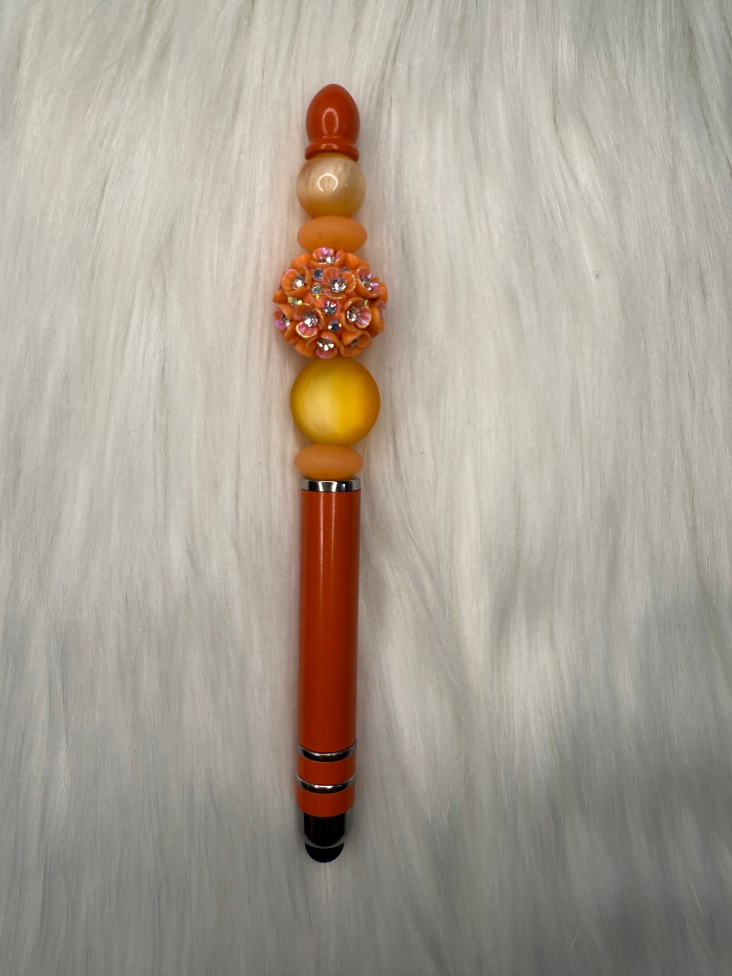 Beaded stylus(orange fancy bead)