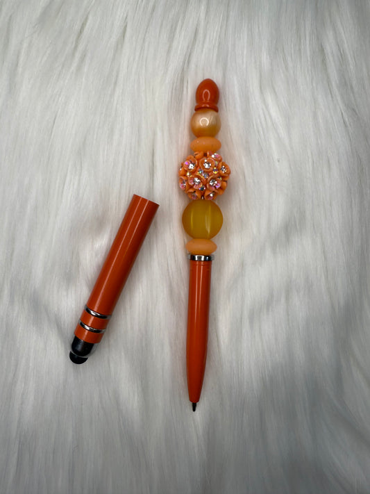 Beaded stylus(orange fancy bead)