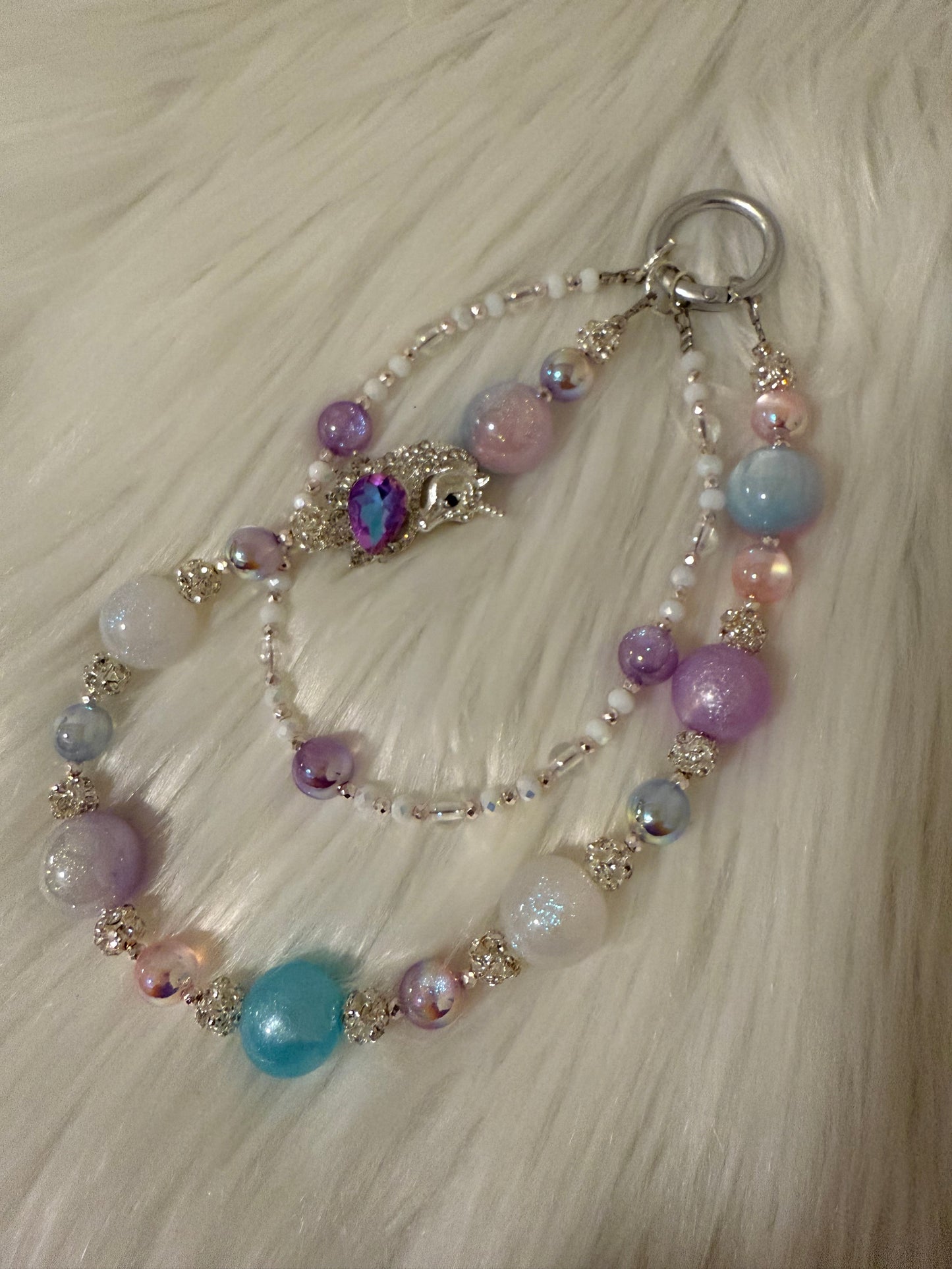 Purple unicorn phone chain