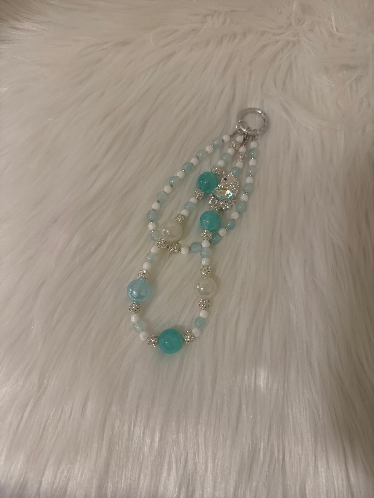 Teal unicorn phone chain